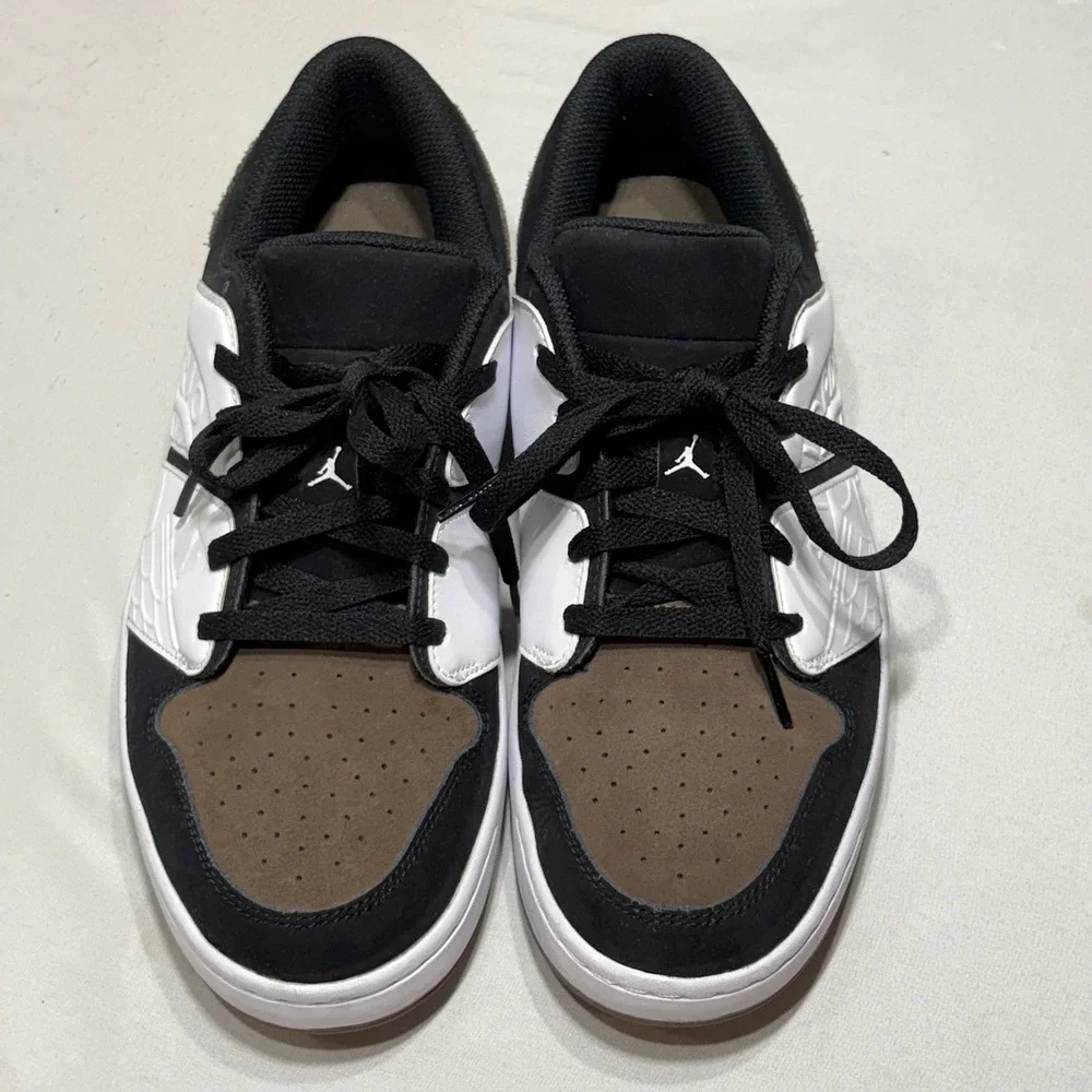 Jordan Nu Retro 1 Low Mens 9.5 Palomino White Black DV5141-102 Suede Streetwear